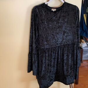 Black velvet tunic top.